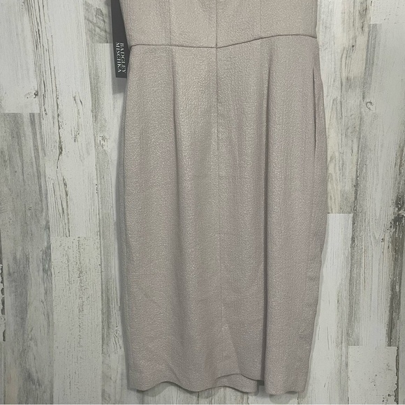 Badgley Mischka Champagne Gold Metallic Keyhole Sheath Dress size 0 NWT Party - Picture 8 of 11